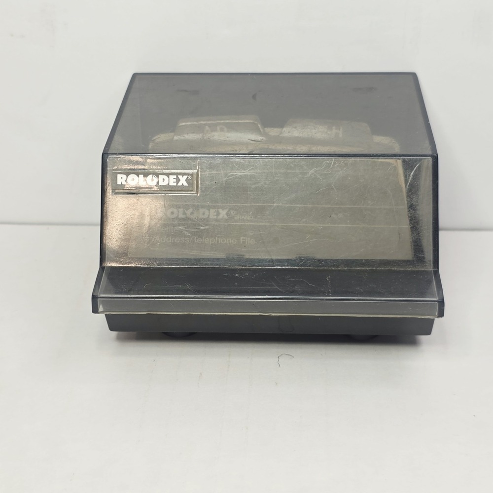 Vintage Rolodex Plastic S-300C Card Holder Gray Tinted